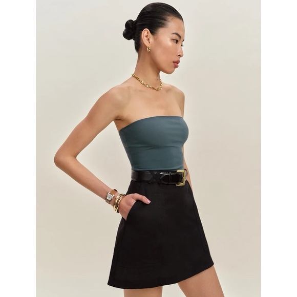 NWT Reformation Seren Knit Strapless Tube Top in Slate Blue XS - Picture 10 of 10